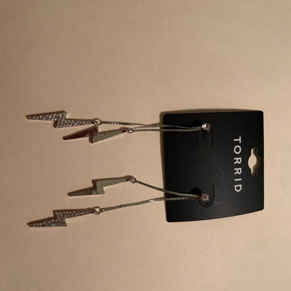 NWT LIGHTNING BOLT EARRING - GOLD & SILVER TONE - Picture 5 of 6